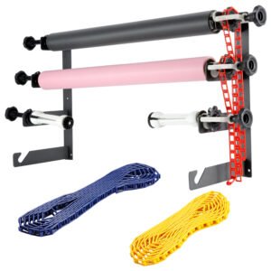 NEEWER Sistema de soporte de fondo manual de montaje en pared de 4 rodillos con 2 ganchos de cuatro pliegues, 8 barras de expansión, 4 x cadena, capacidad de carga por rodillo: 22 lb/10 kg