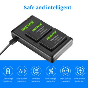NEEWER Paquete de 2 baterías de repuesto LP-E17 y cargador USB dual para cámaras Canon EOS R8, R10, R50, RP, 77D, 750D, 760D, 800D, 8000D, M6 II, M6, M5, M3, Rebel SL2, SL3, T6i, T6s, T7i, T8i (paquete de 2 unidades)