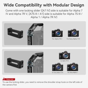 SmallRig A7R V / A7 IV / A7S III Cage with Top Handle, Side Handgrip and Clamp for HDMI Cable -3669C