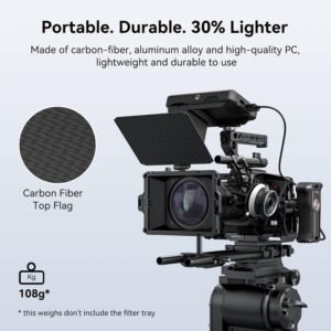 SmallRig Mini Matte Box Lite, DSLR Matte Box con bandera superior de fibra de carbono