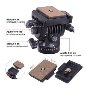 KINGJOY VT-1500 Trípode de video para cámara   con cabezal fluido de 360 grados
