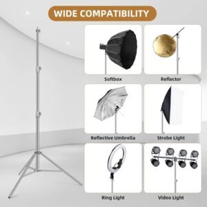 Fotografía con soporte de luz resistente: acero inoxidable - 2,84 m
